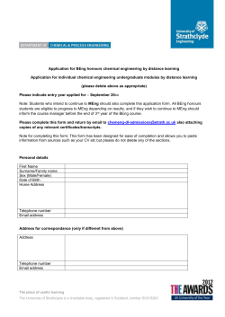 Chemical Engineering Distance Learning Application Form