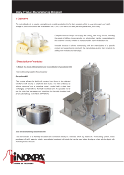 Dairy Product Manufacturing Miniplant