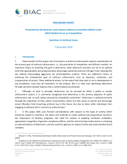 Sanctions in Antitrust Cases