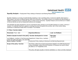 Equality analysis - Gateshead Health NHS Foundation Trust