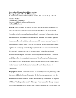 Knowledge of Counterfactual Interventions Through Cognitive