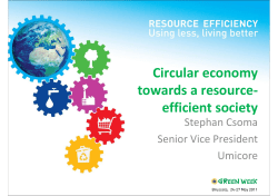 Circular economy towards a resource- efficient society