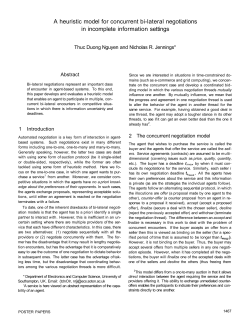 A heuristic model for concurrent bi-lateral negotiations in incomplete