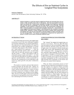 The Effects of Fire on Nutrient Cycles in Longleaf Pine Ecosystems