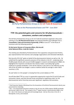 The Pharmaceutical Sector and TTIP