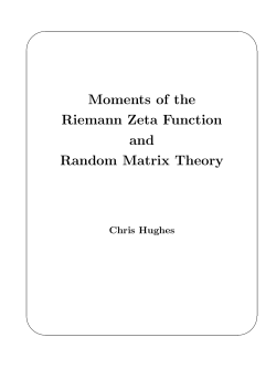 Moments of the Riemann Zeta Function and Random Matrix Theory