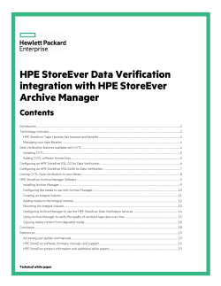 HPE StoreEver Data Verification integration with HPE StoreEver