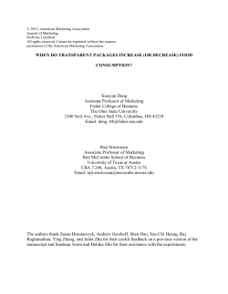 When Do Transparent Packages Increase (Or Decrease) Food