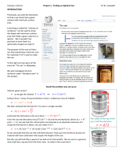 Calculus I (Sem1) Project 1 Optimal Can Online App - CMC3