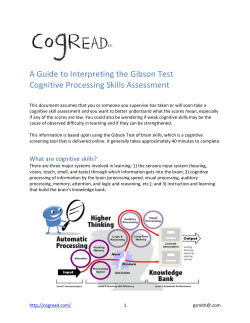 A Guide to Interpreting the Gibson Test Cognitive Processing Skills