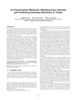 Co-factorization machines: modeling user interests and predicting