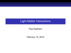 Light-Matter Interactions