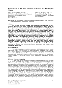 Incorporation of 3D Plant Structures in Genetic and Physiological