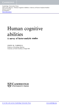 Human Cognitive Abilities