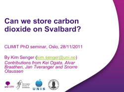 Can we store carbon dioxide on Svalbard?