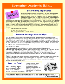 Problem Solving - Imagine Clay Avenue Community School