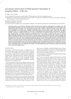 Occurrence and Control of Plant-parasitic Nematodes in Irrigation