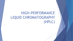 HIGH-PERFORMANCE LIQUID CHROMATOGRAPHY (HPLC)