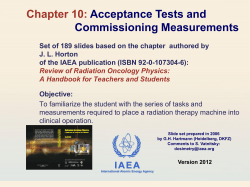 Chapter 10: Acceptance Tests and Commissioning Measurements