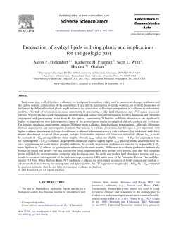 Production of n-alkyl lipids in living plants and implications for the