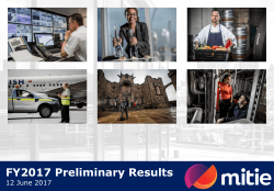 FY2017 Preliminary Results