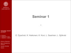 Seminar 1 - Department of Information Technology