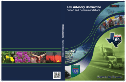 I-69 Advisory Committee Report and Recommendations