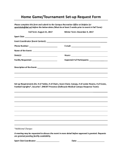Home Game/Tournament Set-up Request Form