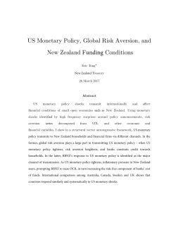 US Monetary Policy, Global Risk Aversion, and New Zealand