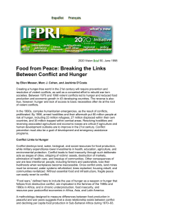 Food from Peace: Breaking the Links Between