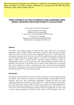 creep strength of high cr ferritic steels designed using neural