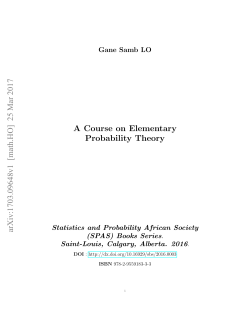 A Course on Elementary Probability Theory arXiv:1703.09648v1