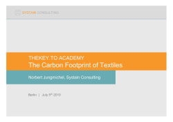 The Carbon Footprint of Textiles