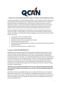 Submission DR760 - Qld Children*s Activities Network