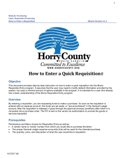 How to Enter a Quick Requisition