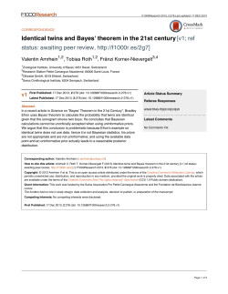 Identical twins and Bayes` theorem in the 21st century