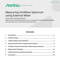 Measuring mmWave Spectrum using External Mixer Application Note