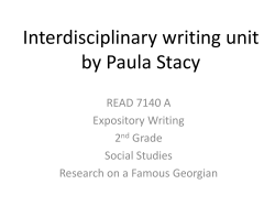Interdisciplinary writing unit by Paula Stacy