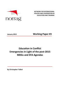 Education in Conflict Emergencies in Light of the post-2015