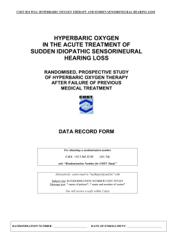hyperbaric oxygen in the acute treatment of sudden