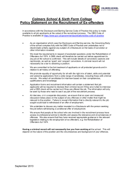 Colmers Ex-Offenders Policy Sept 2013