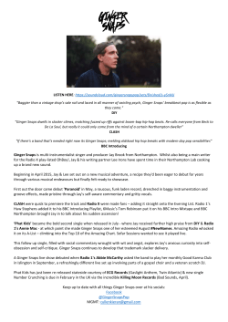 ginger_snaps_biography - Primary Talent International
