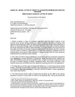 annex viii - model letter of credit to guarantee