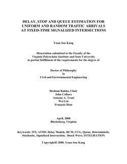 delay, stop and queue estimation for uniform and random traffic