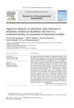 Aggressive behavior in individuals with moderate to borderline