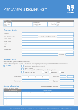 Plant Analysis Request Form