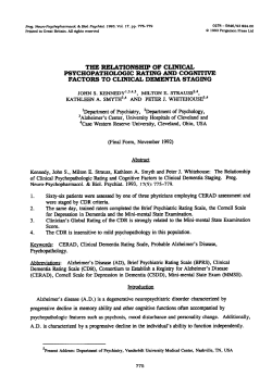 The relationship of clinical psychopathologic rating and cognitive