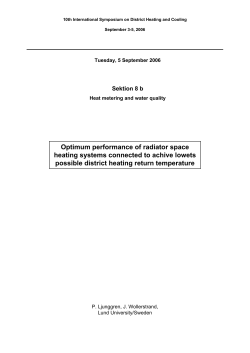 Optimum performance of radiator space heating systems connected