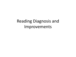 Reading Diagnosis and Improvements