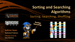 Sorting and Searching